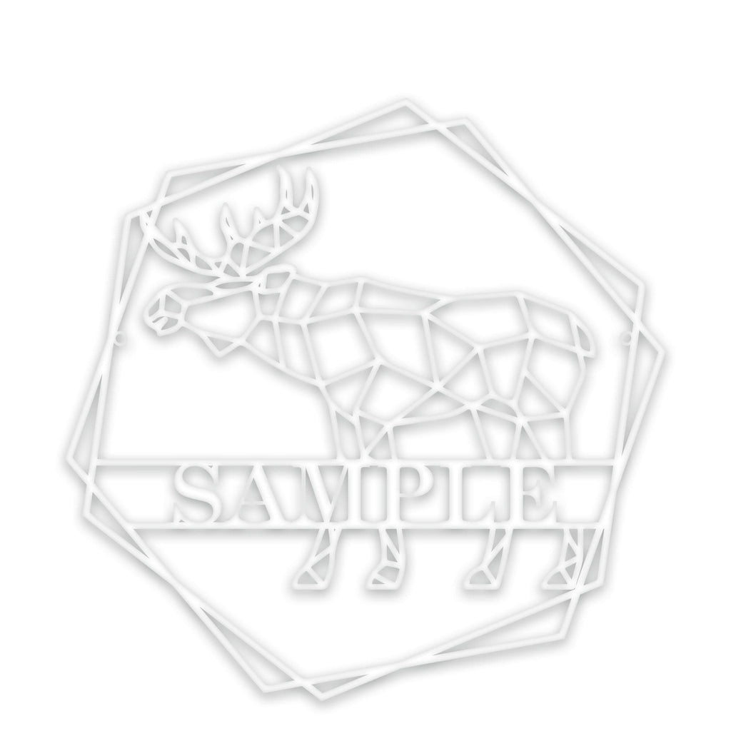 Personalized Geometrix Moose Metal Sign