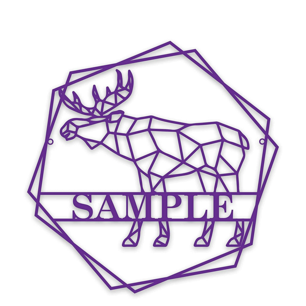 Personalized Geometrix Moose Metal Sign