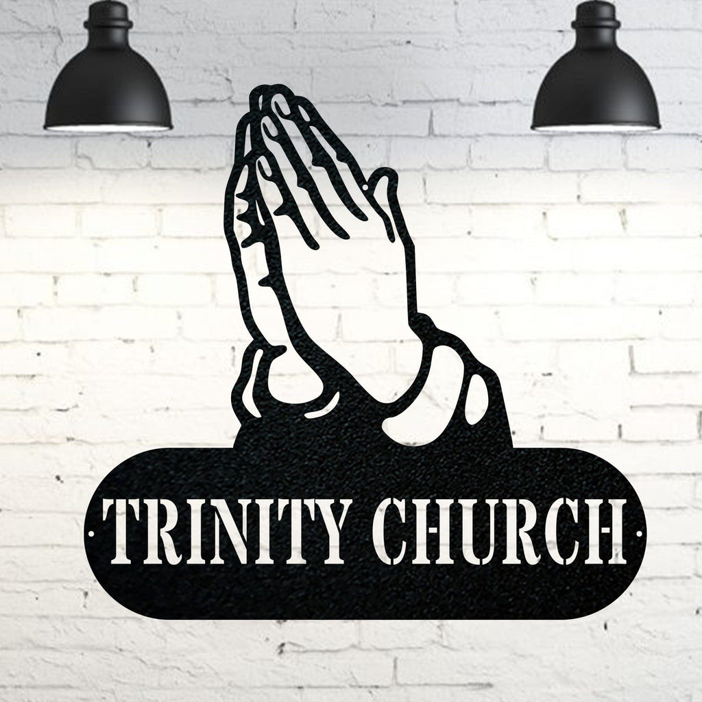 Praying Hands Personalized Religious Monogram