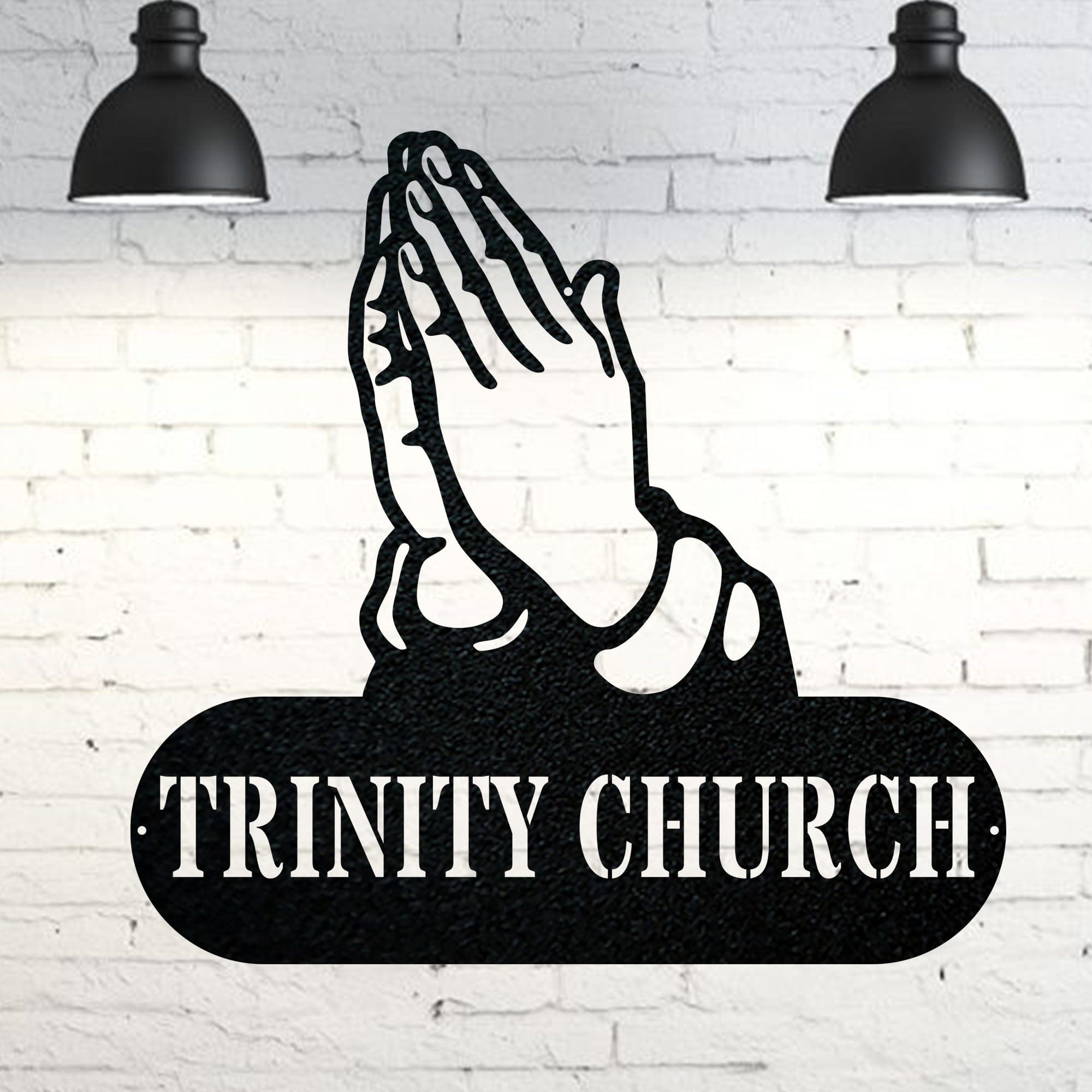 Praying Hands Personalized Religious Monogram