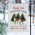Reindeer Farm Christmas Garden Flag 12x18 inch