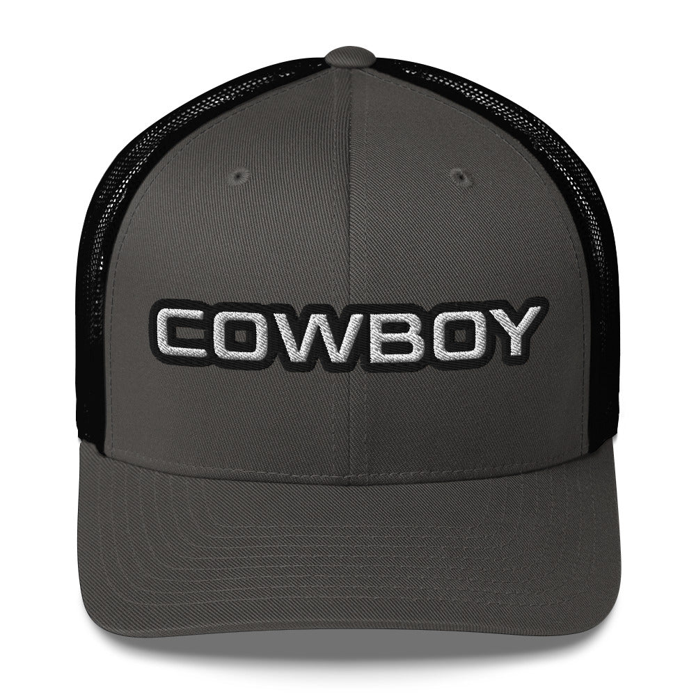 Cowboy Embroidered Trucker Cap