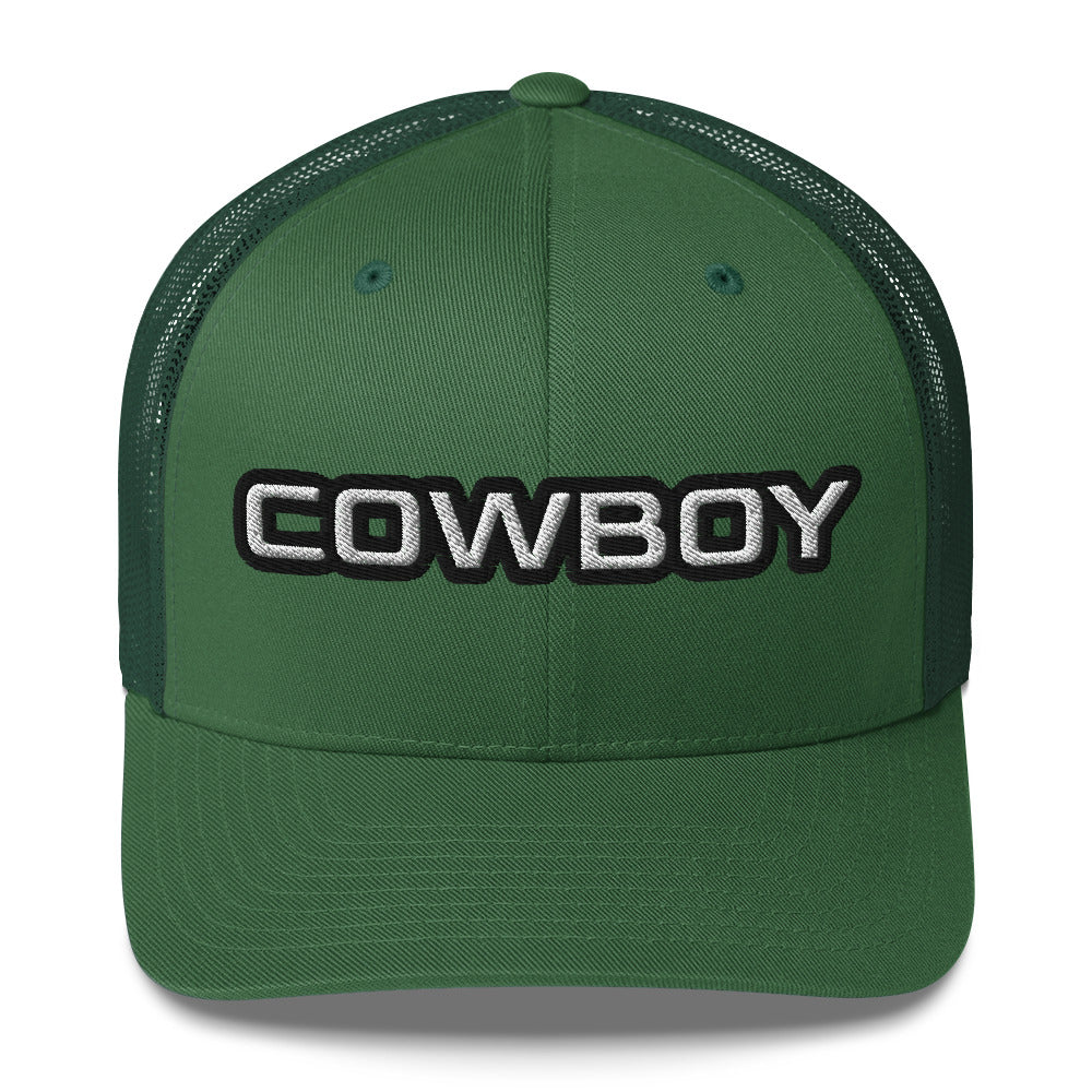 Cowboy Embroidered Trucker Cap
