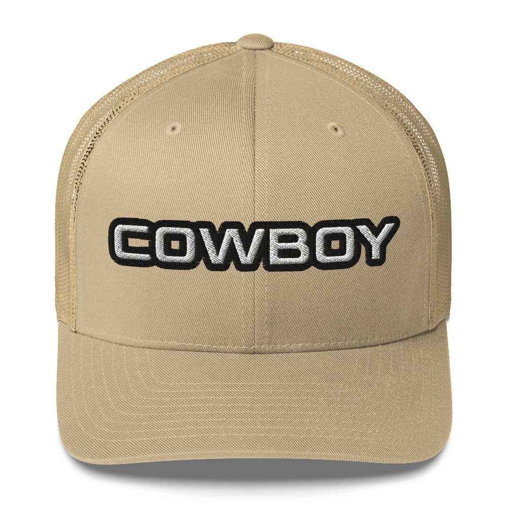 Cowboy Embroidered Trucker Cap