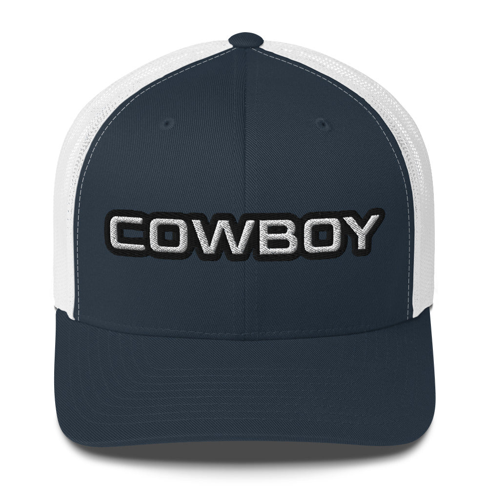 Cowboy Embroidered Trucker Cap