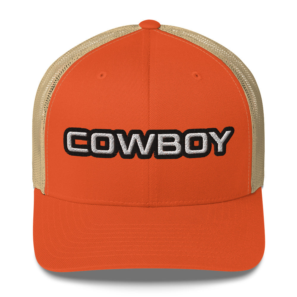 Cowboy Embroidered Trucker Cap