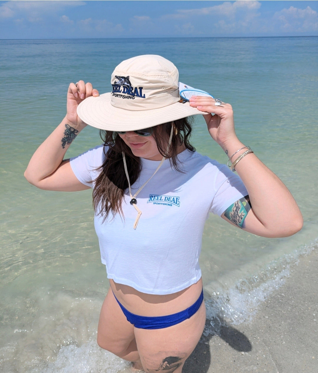 Reel Deal Grouper Flowy Crop Top