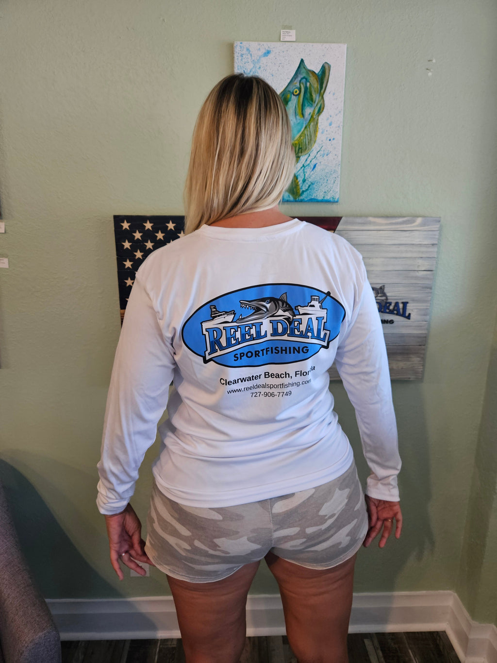 Reel Deal White Dryfit (Back Logo)