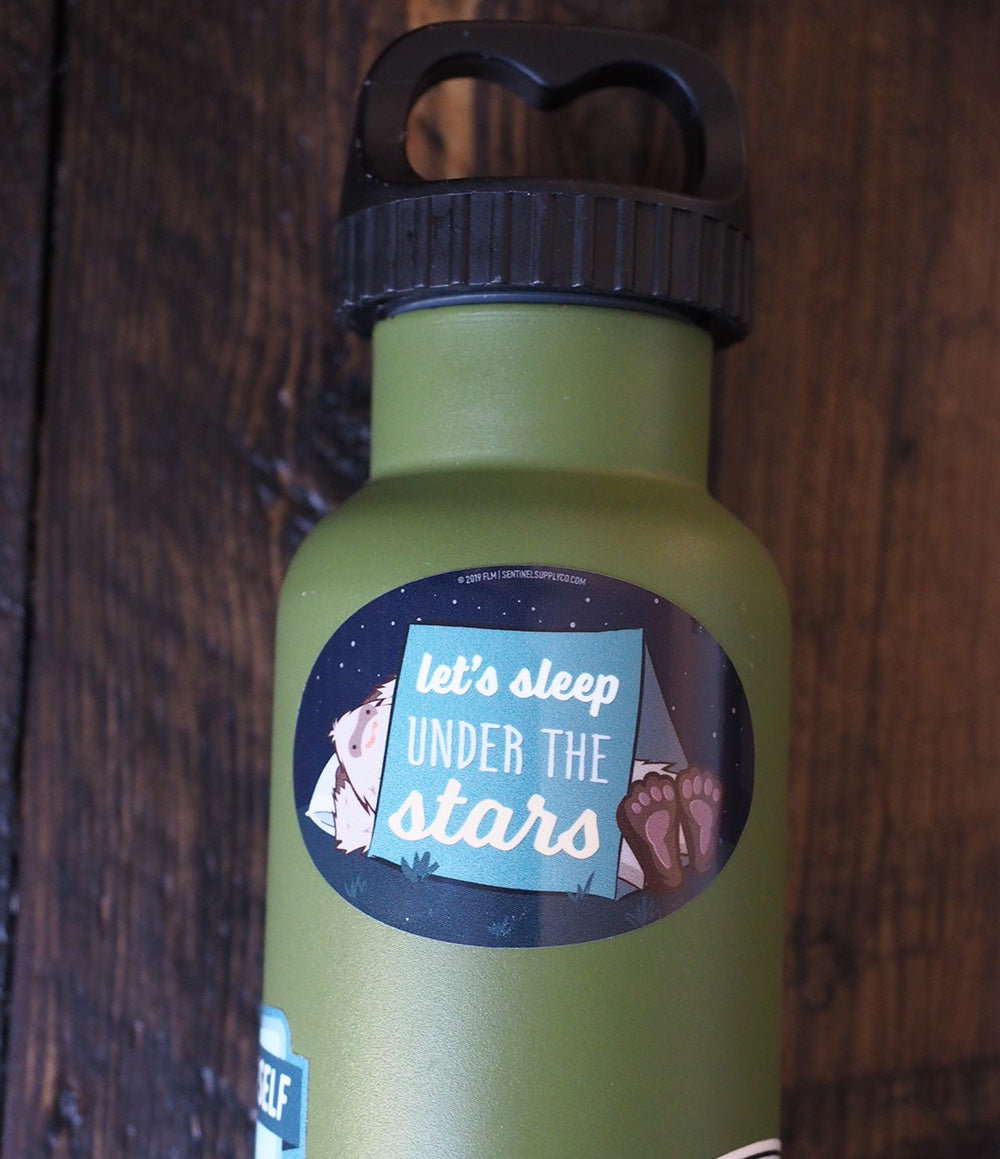 Let's Sleep Under the Stars Bigfoot Sticker