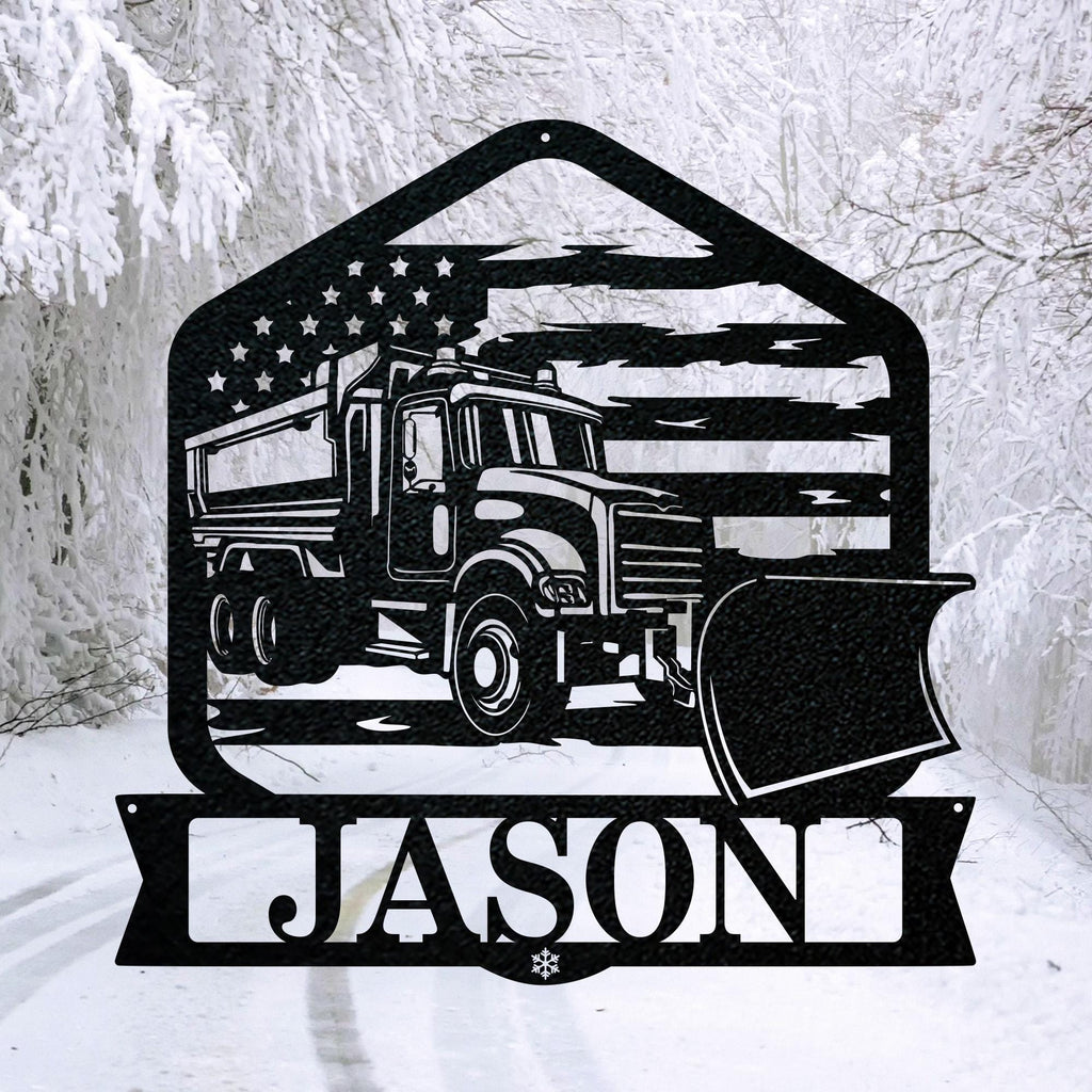 Personalized Snowplow Decor - Custom Metal Sign for Highway Worker Gift