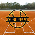 Sport Ball Monogram Metal Sign- SOFTBALL- Metal Sport Sign, Personalized Sport Sign