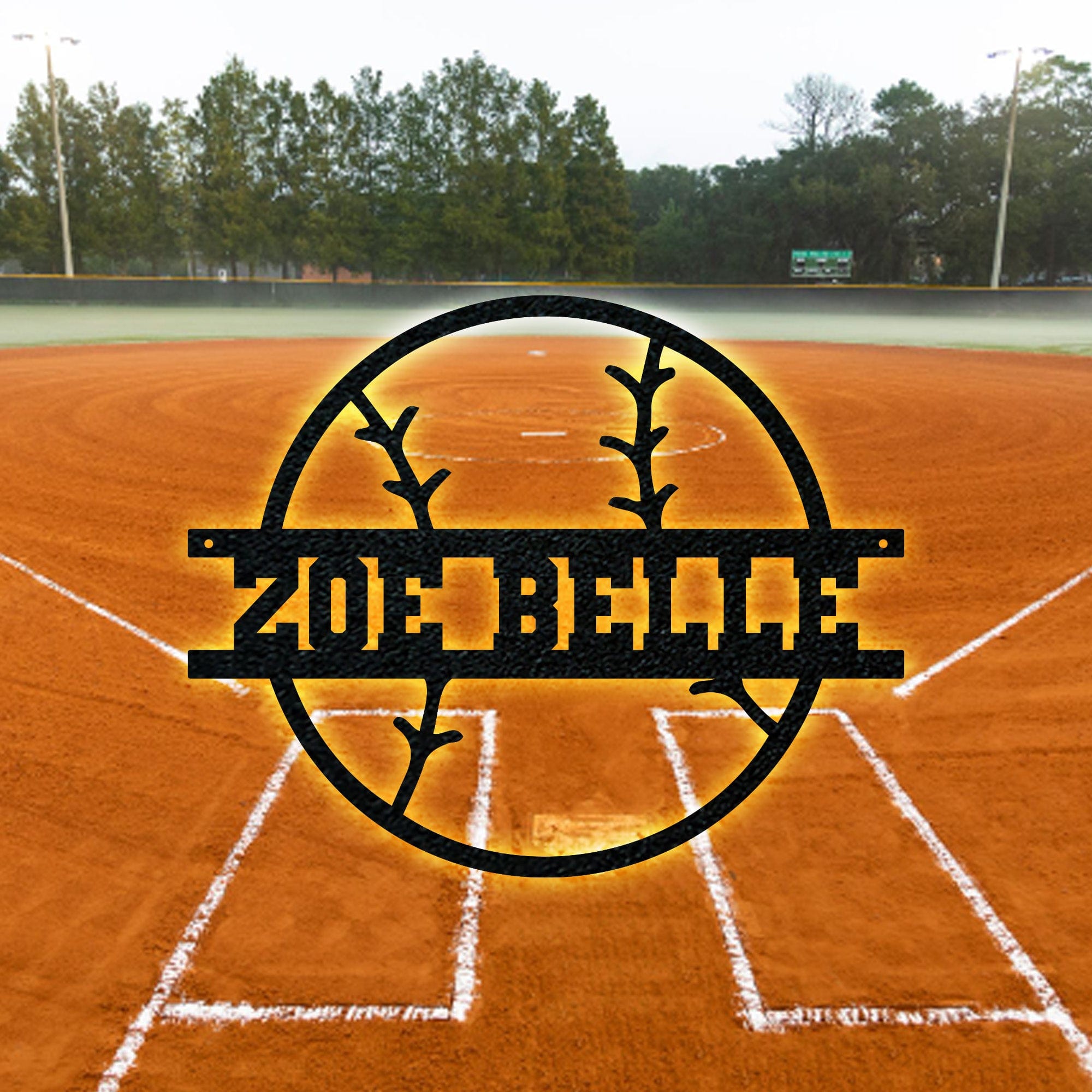 Sport Ball Monogram Metal Sign- SOFTBALL- Metal Sport Sign, Personalized Sport Sign