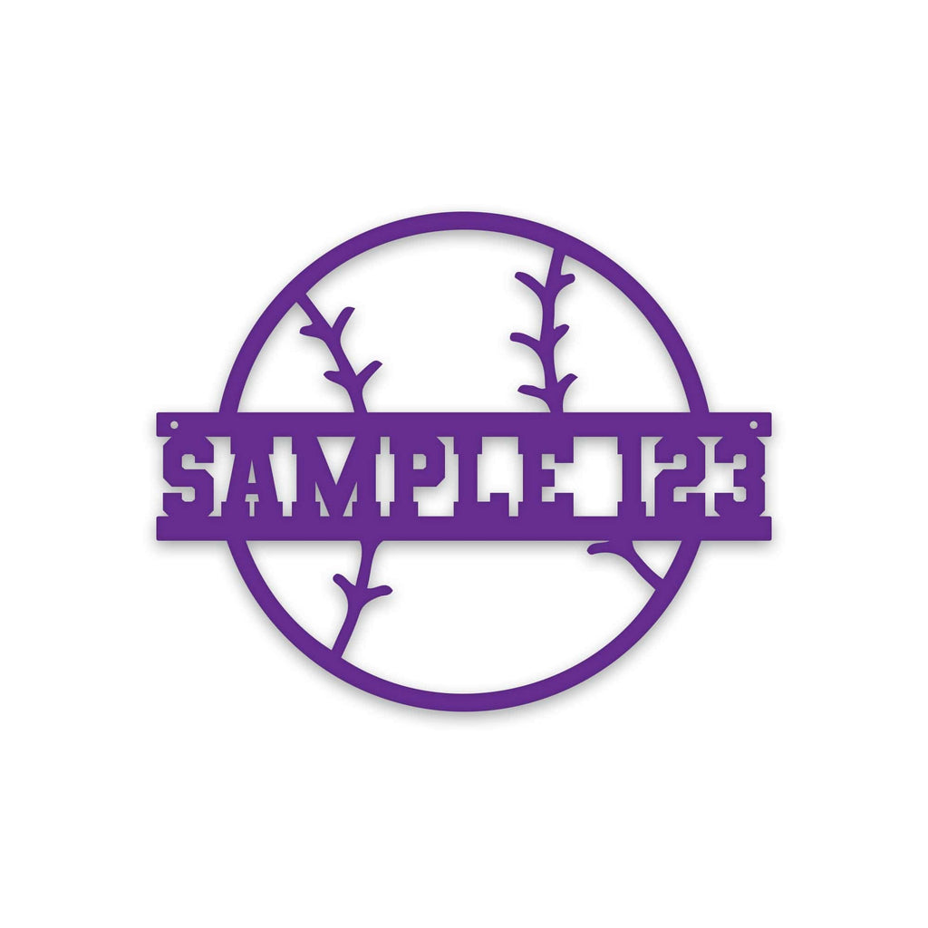 Sport Ball Monogram Metal Sign- SOFTBALL- Metal Sport Sign, Personalized Sport Sign