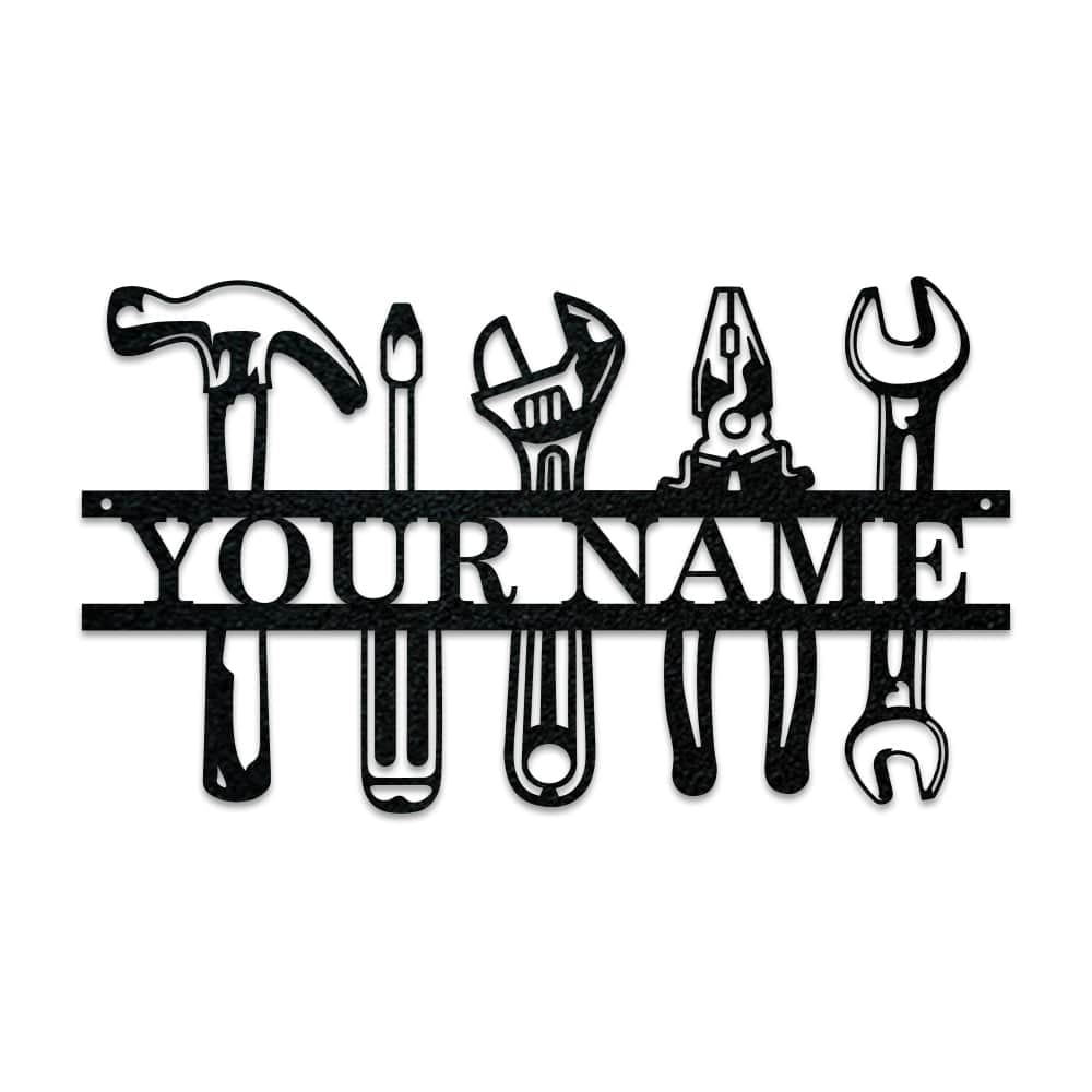 Tools Monogram - Metal Man Shed Decor