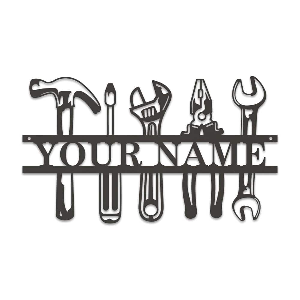 Tools Monogram - Metal Man Shed Decor