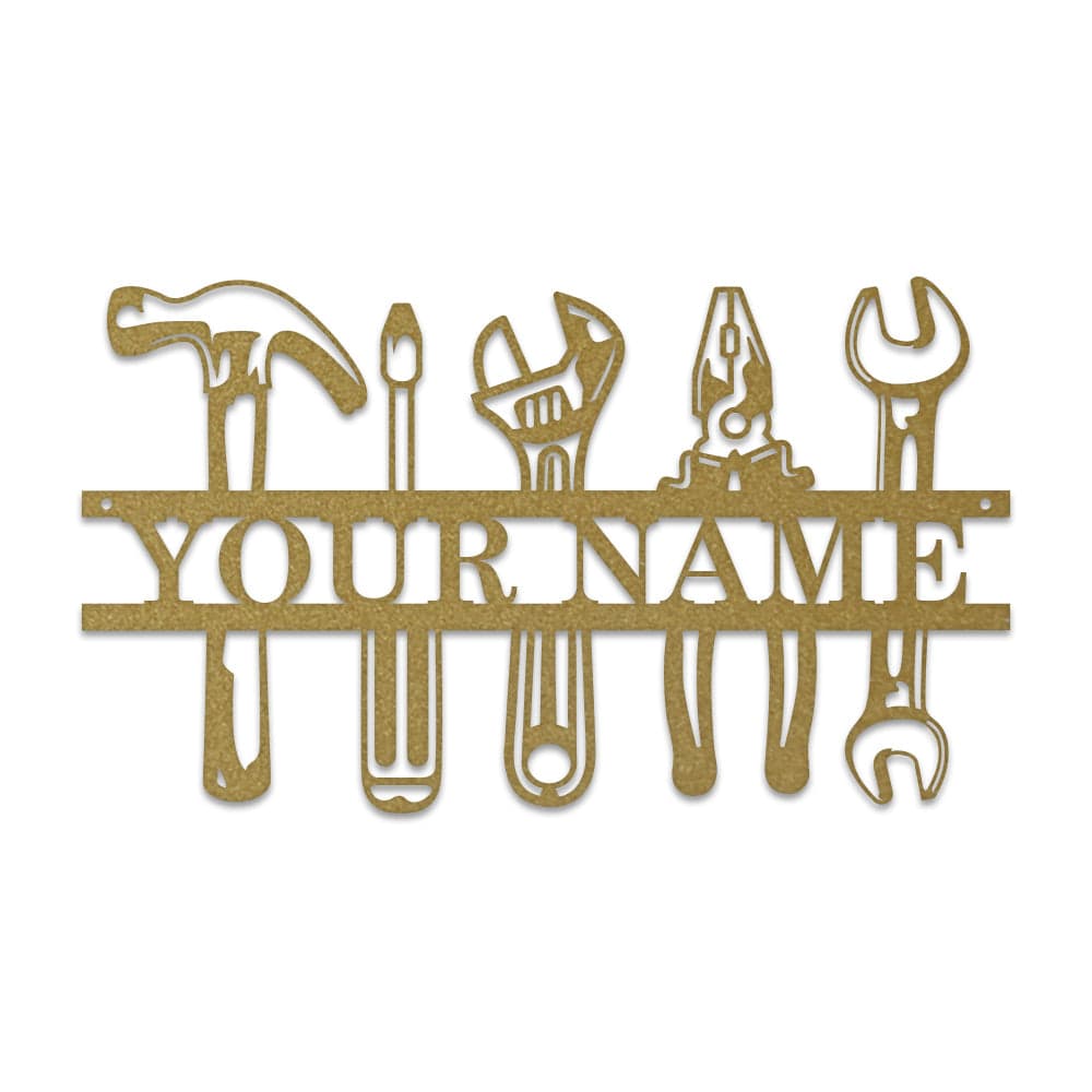 Tools Monogram - Metal Man Shed Decor