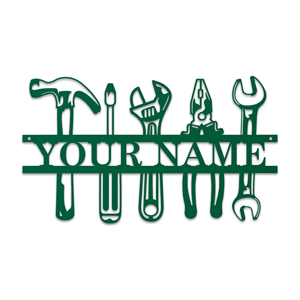 Tools Monogram - Metal Man Shed Decor