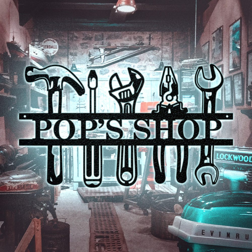Tools Monogram - Metal Man Shed Decor