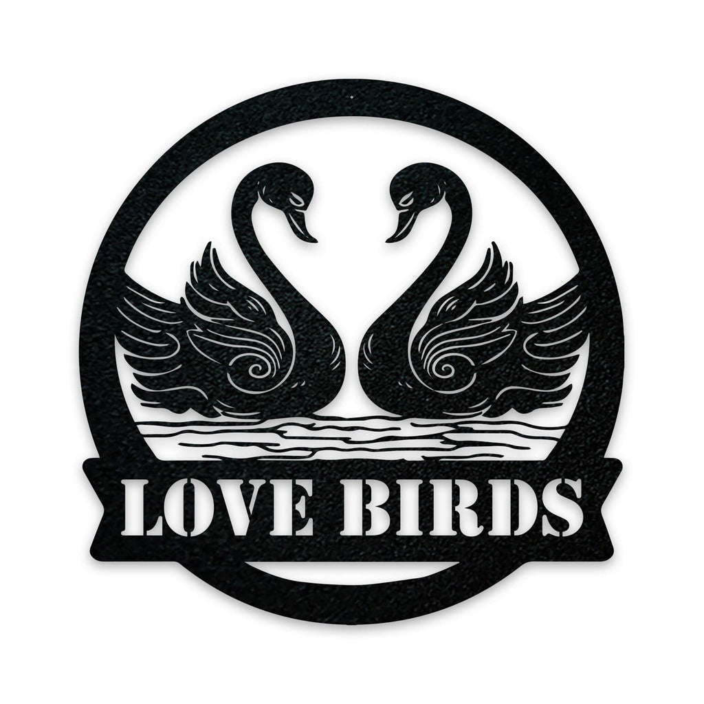 Twin Swans Metal Sign with Personalization