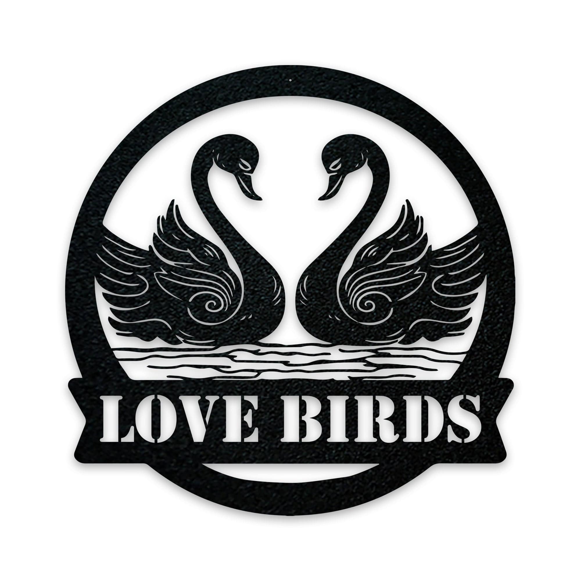 Twin Swans Metal Sign with Personalization