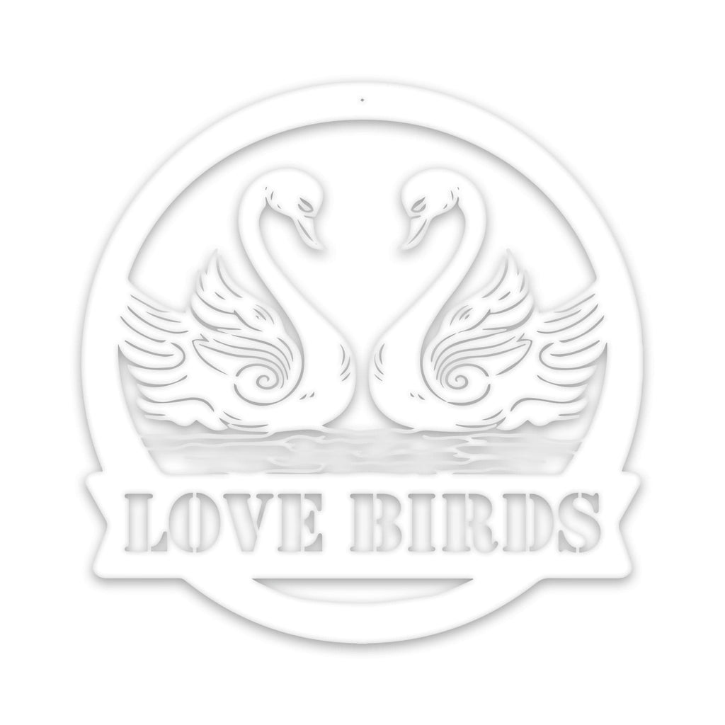 Twin Swans Metal Sign with Personalization