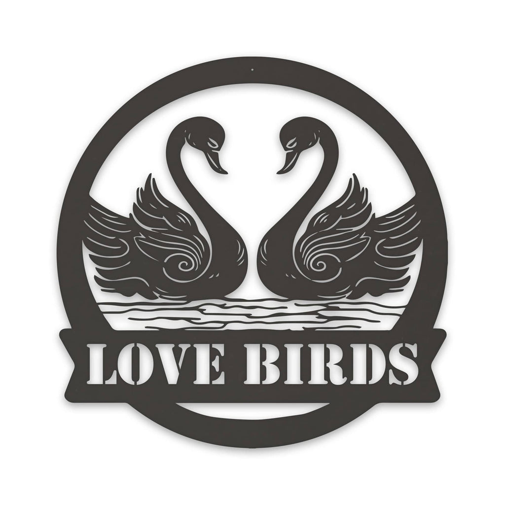 Twin Swans Metal Sign with Personalization