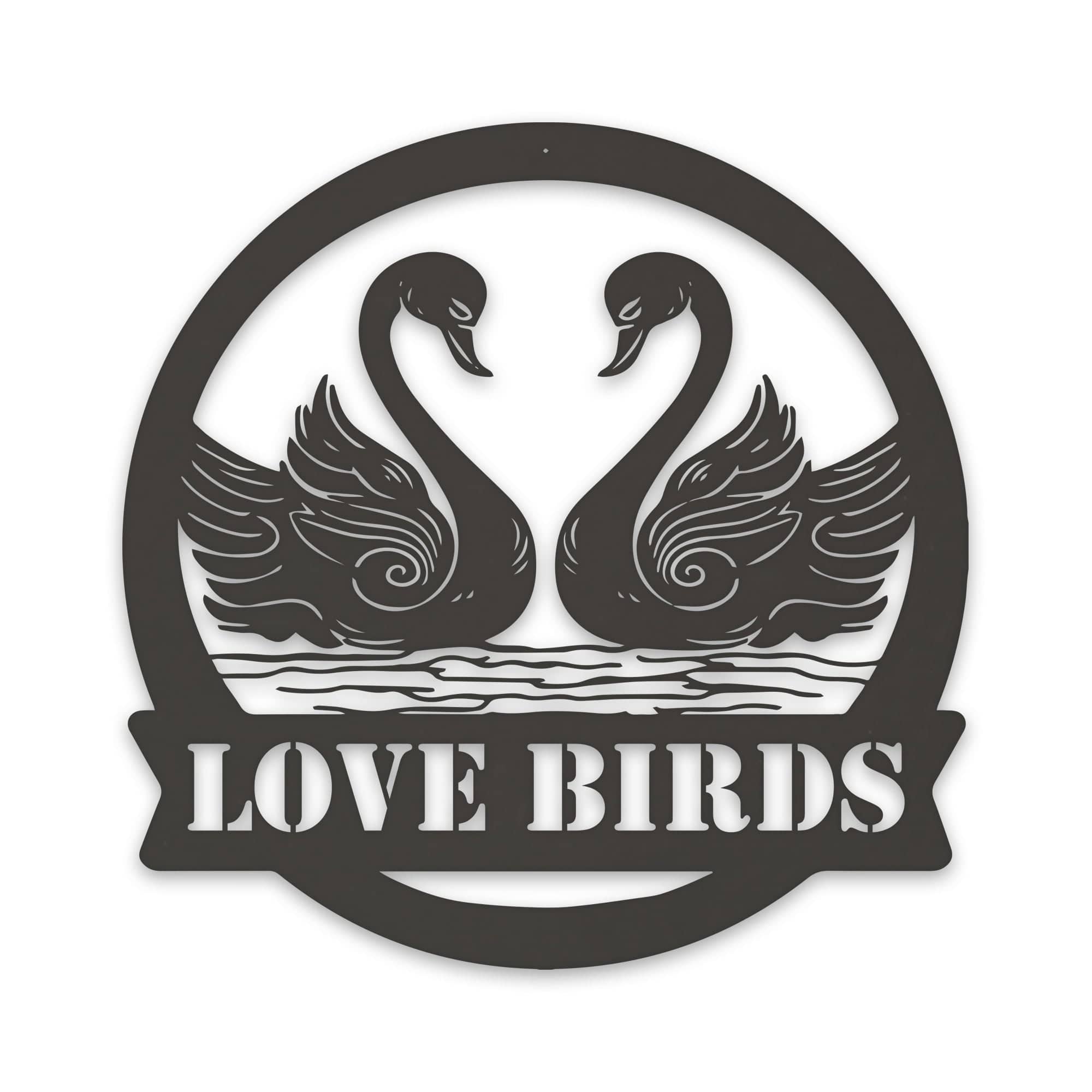 Twin Swans Metal Sign with Personalization