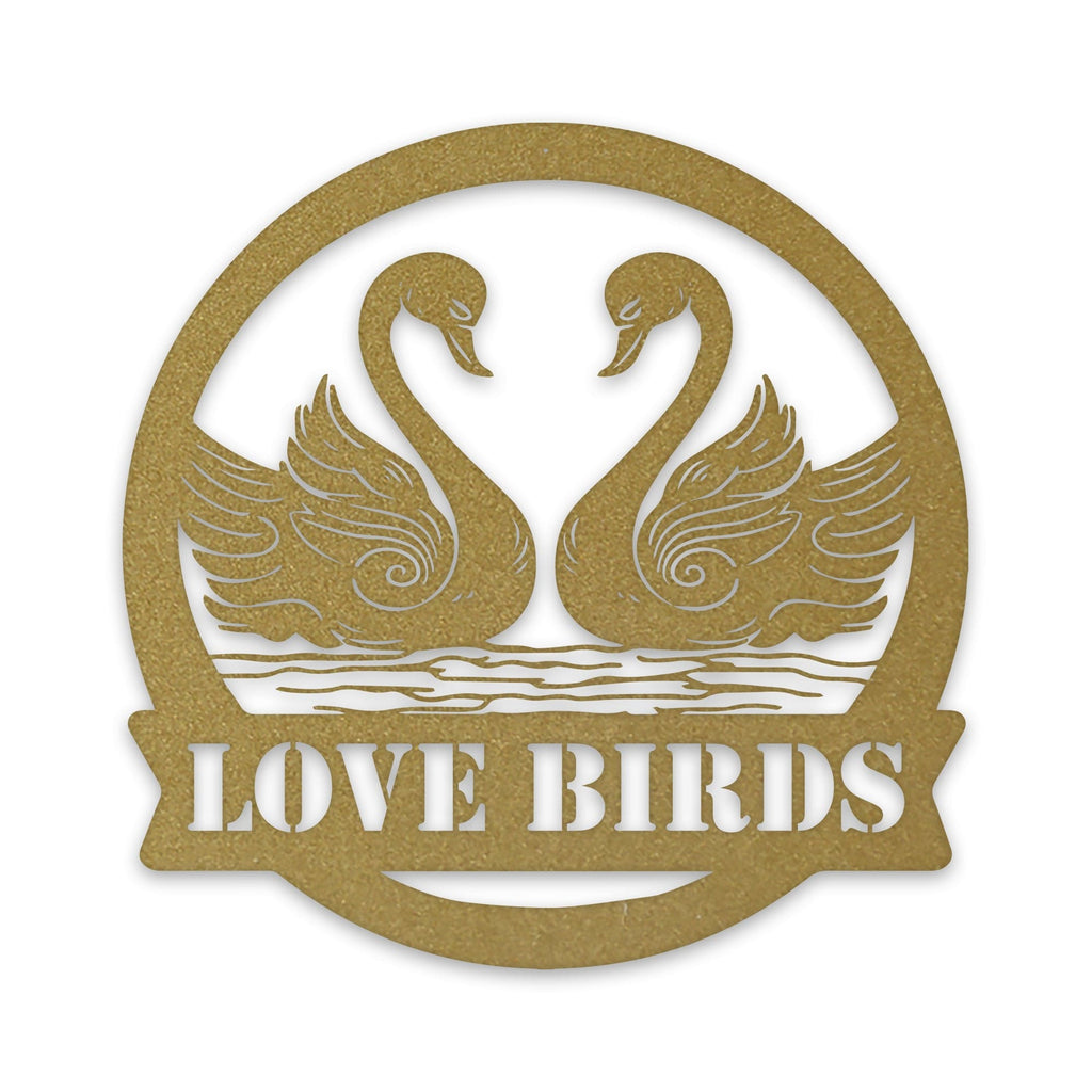 Twin Swans Metal Sign with Personalization