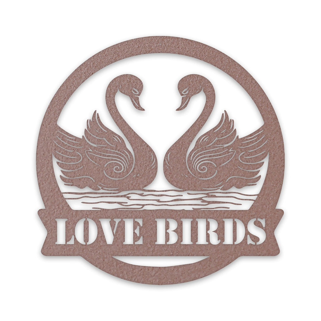 Twin Swans Metal Sign with Personalization