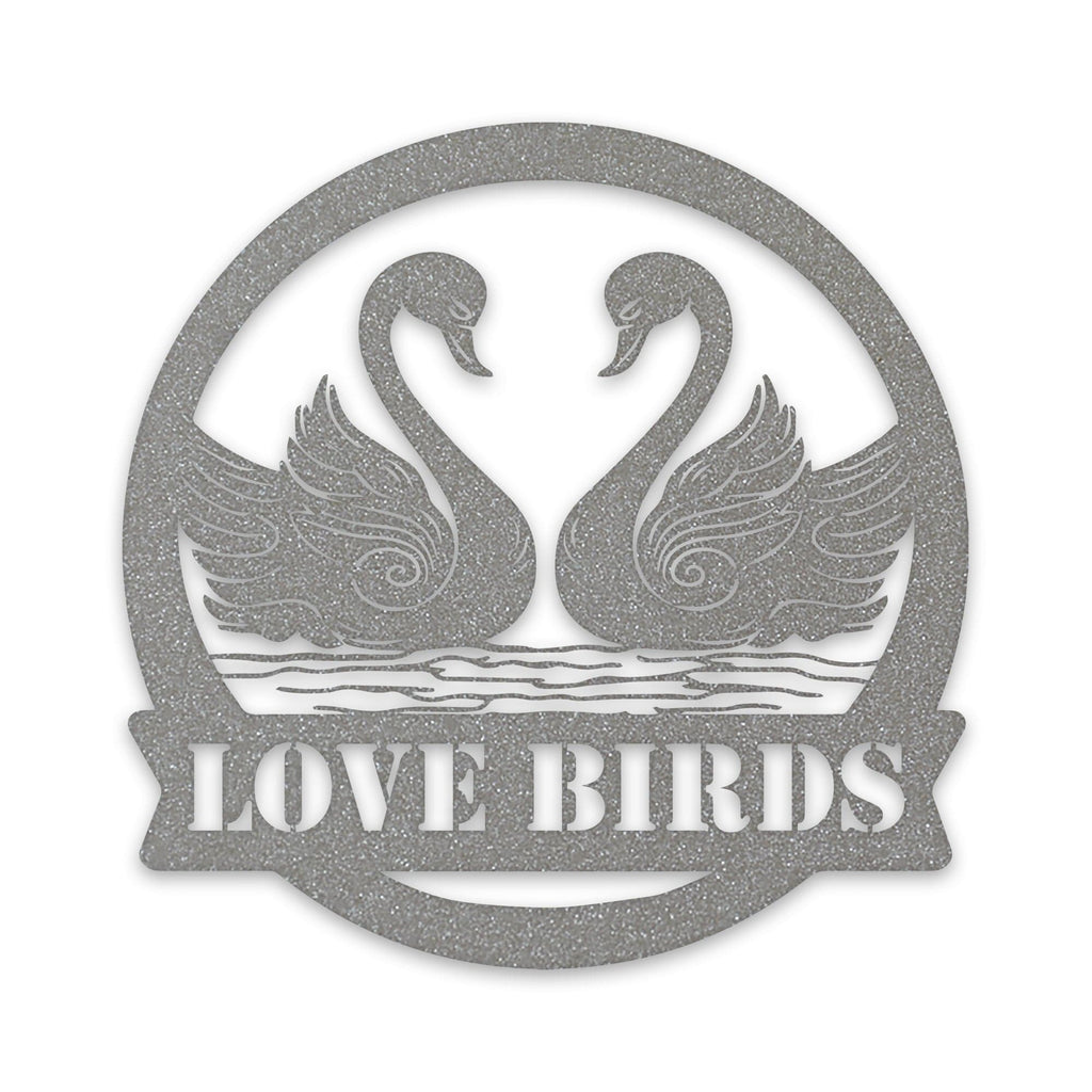 Twin Swans Metal Sign with Personalization