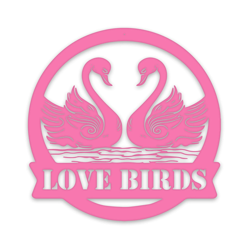 Twin Swans Metal Sign with Personalization
