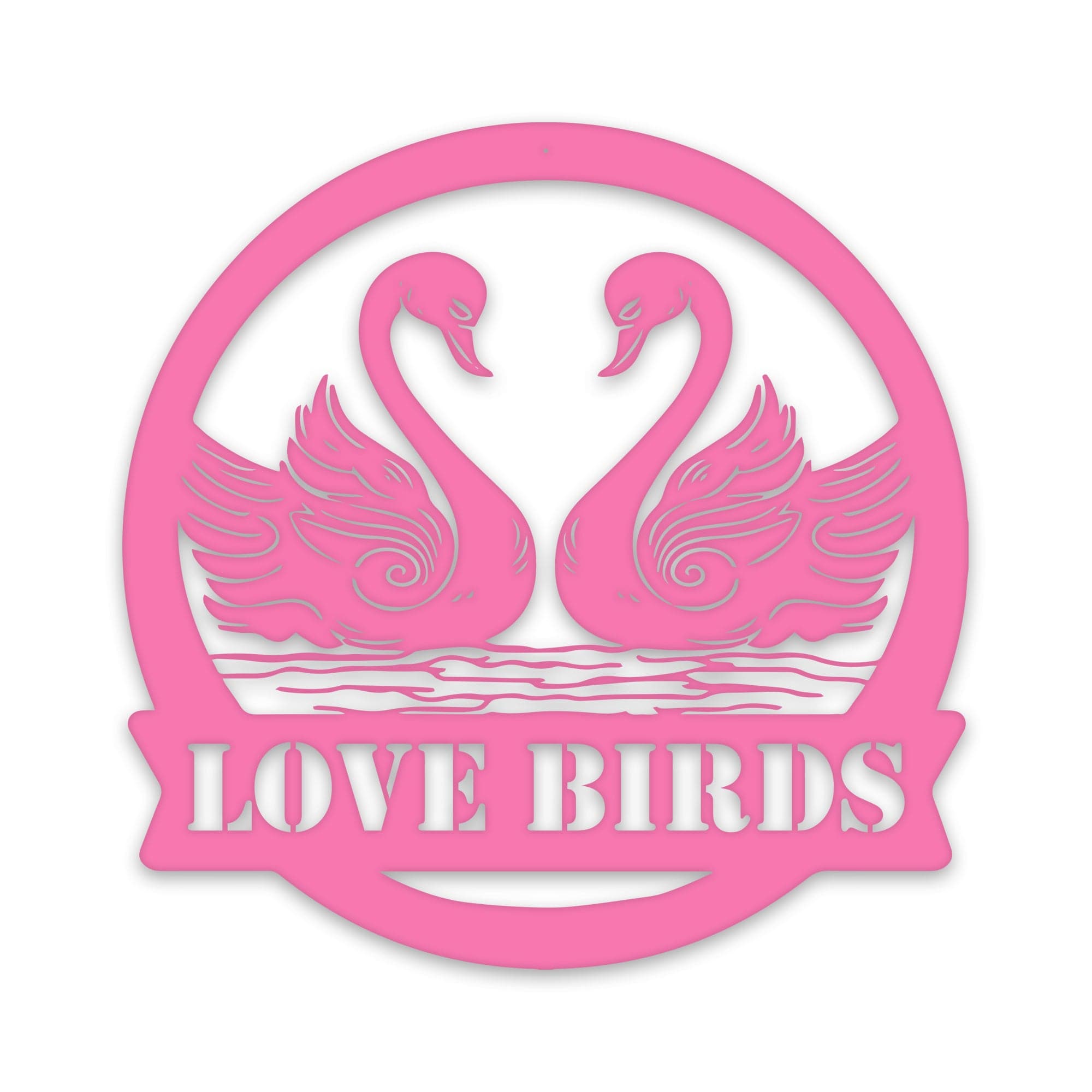 Twin Swans Metal Sign with Personalization