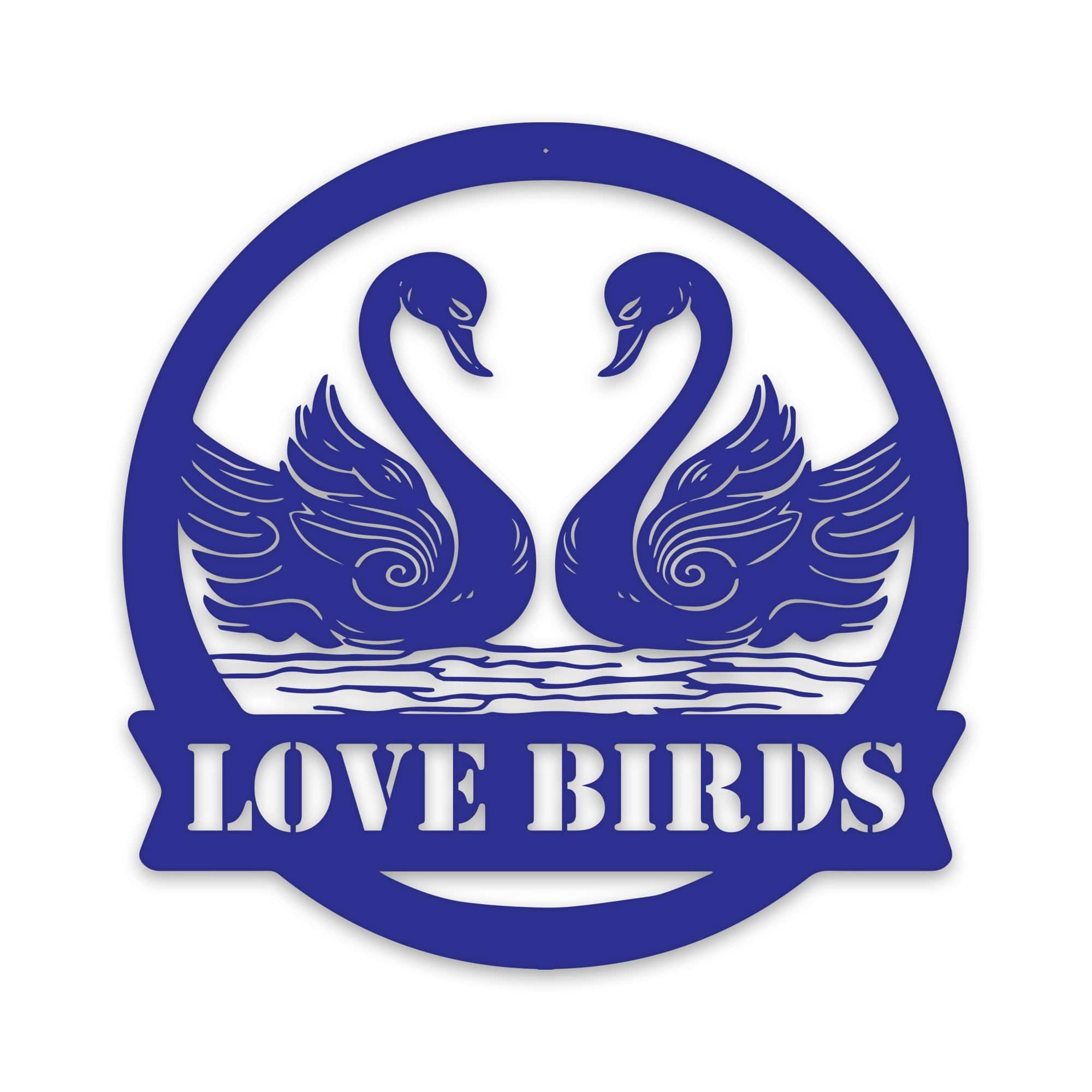 Twin Swans Metal Sign with Personalization