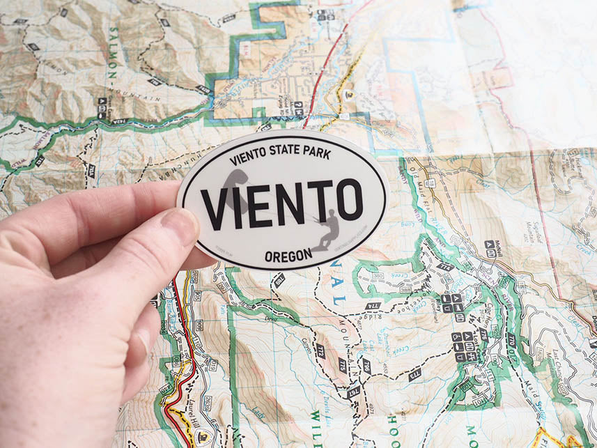 Viento State Park Oregon White Oval Bumper Sticker