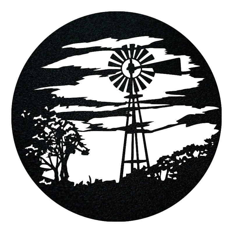 Windmill Metal Sign - Rustic Farmhouse Metal Wall Art | Durable Steel Plaque