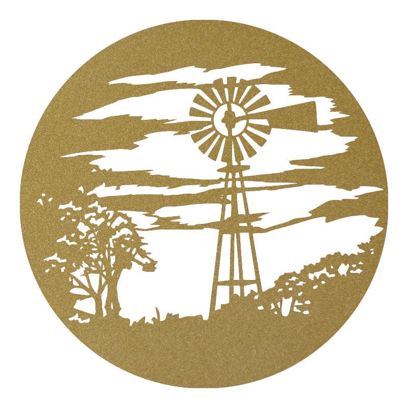 Windmill Metal Sign - Rustic Farmhouse Metal Wall Art | Durable Steel Plaque